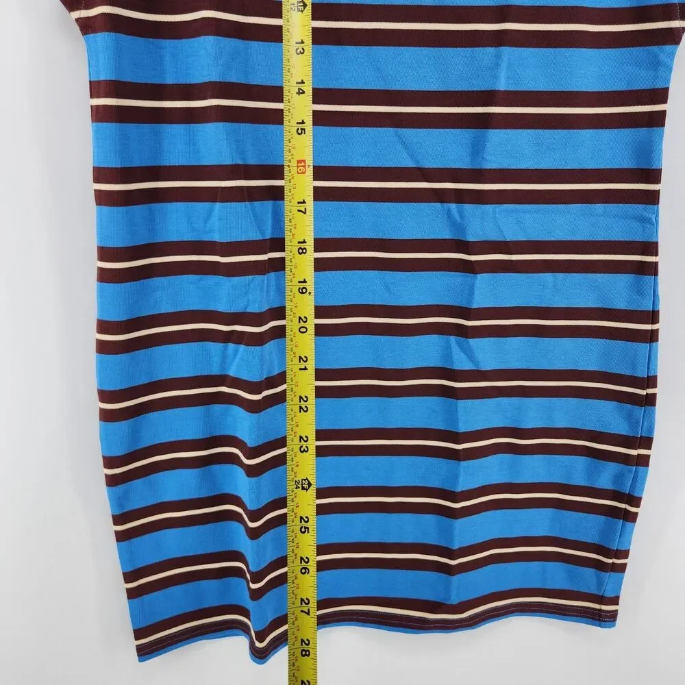 J.Crew Women's Medium Bright Horizon Blue Stripe Mini Knit Dress‎ NWT